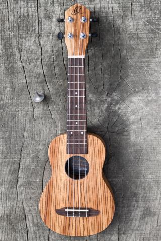 image of ukulele instrument on gray background