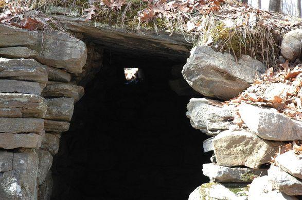 one of the gungywamp chambers with opening in stone 