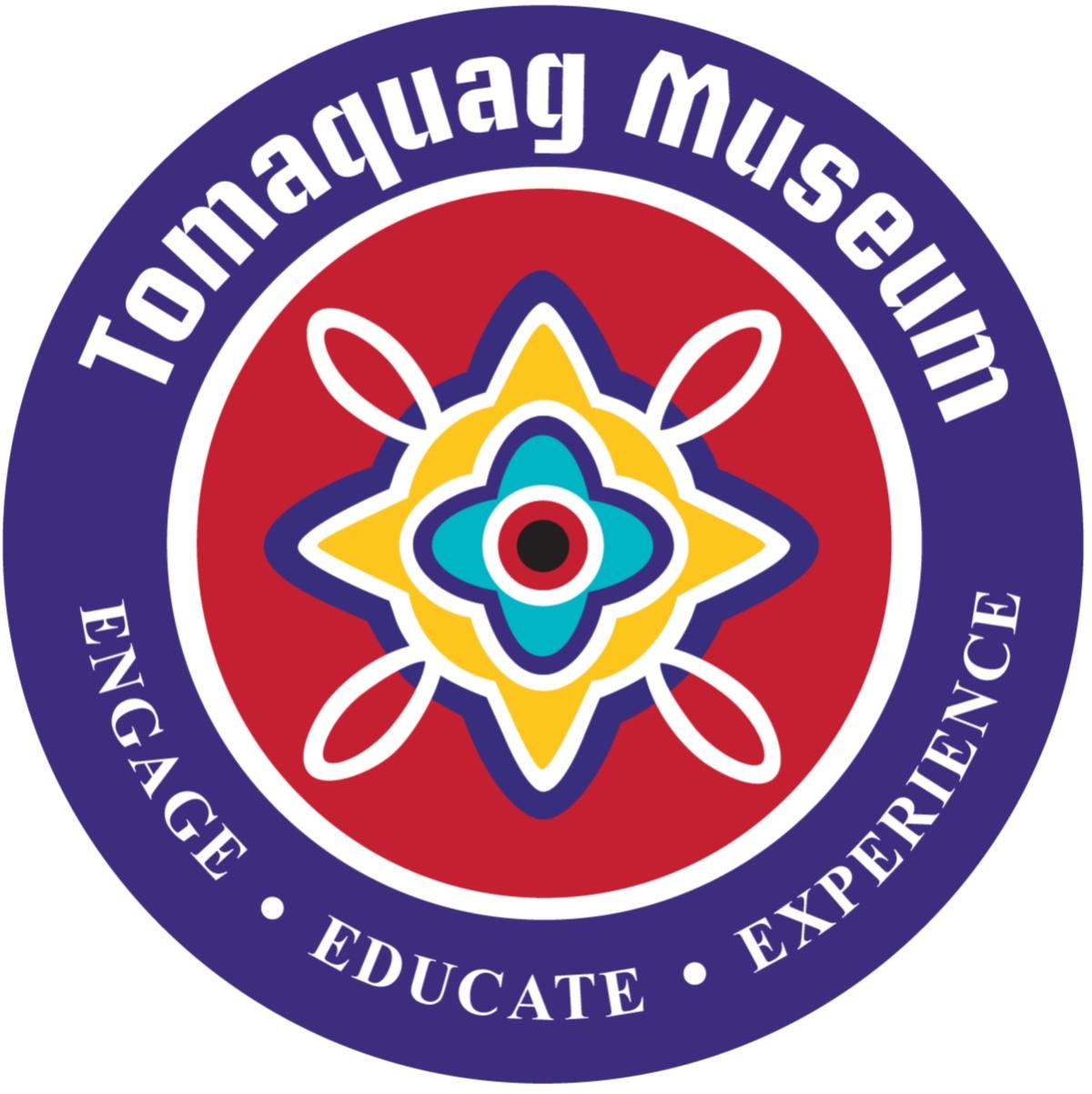 Tomaquag Museum logo that says Engage, Educate, Experience